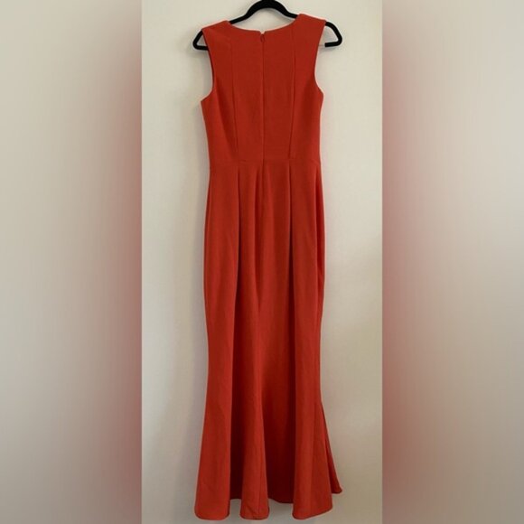 Dress the Population Monroe Side Slit Gown  Poppy Orange Size Large - Picture 2 of 10